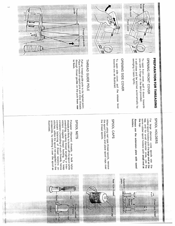 Spool holders, Spool caps, Spool nets | SINGER WSL216 User Manual | Page 5 / 18