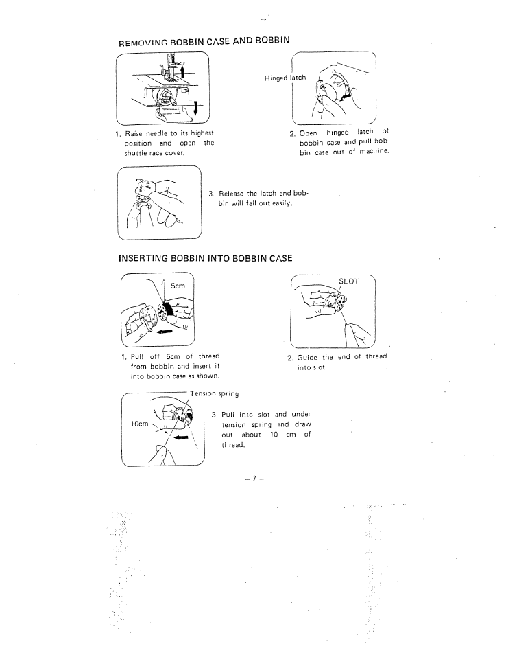 Inserting bobbin into bobbin case | SINGER WX17 User Manual | Page 10 / 34