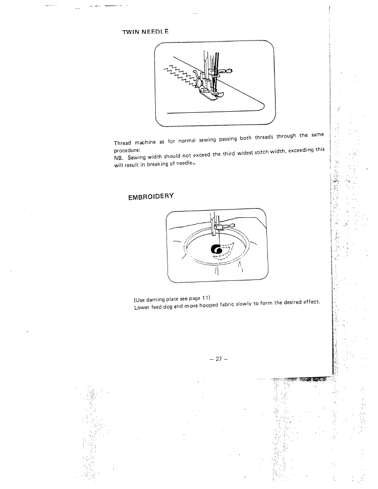 Twin needle | SINGER WX17 User Manual | Page 30 / 34