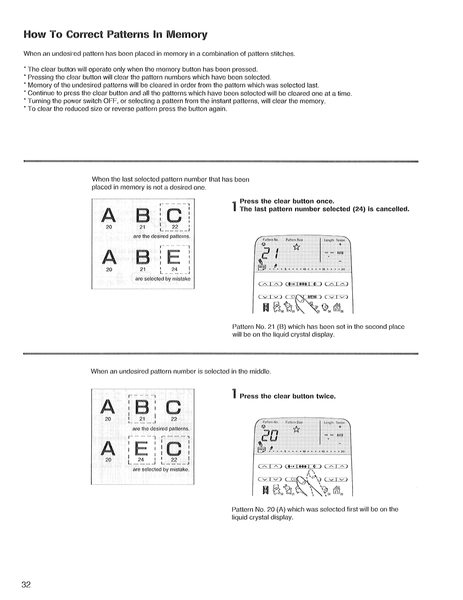 How to correct patterns | SINGER XL1 Quantum User Manual | Page 34 / 48