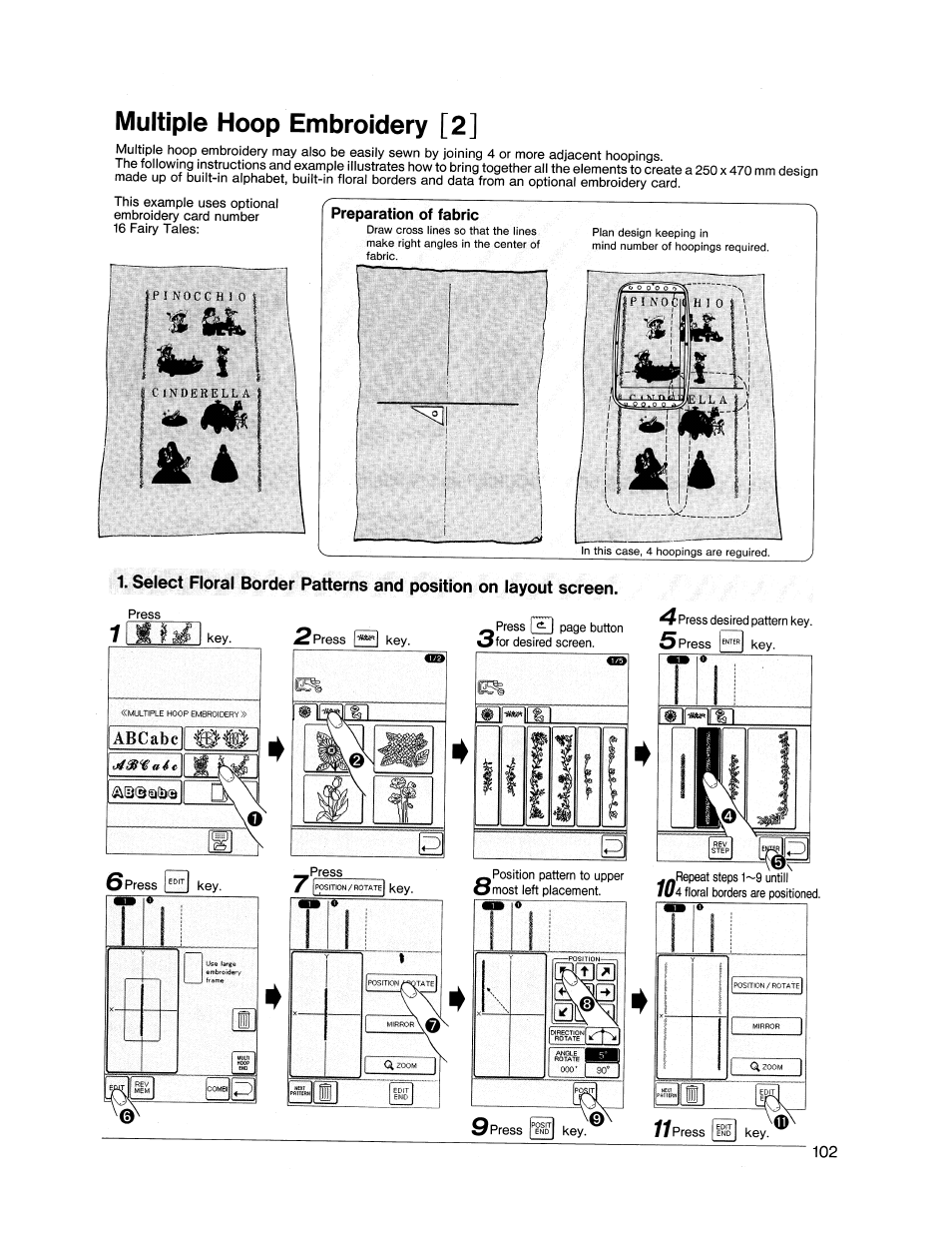 Multiple hoop embroidery [2 | SINGER XL1000 Quantum User Manual | Page 103 / 118