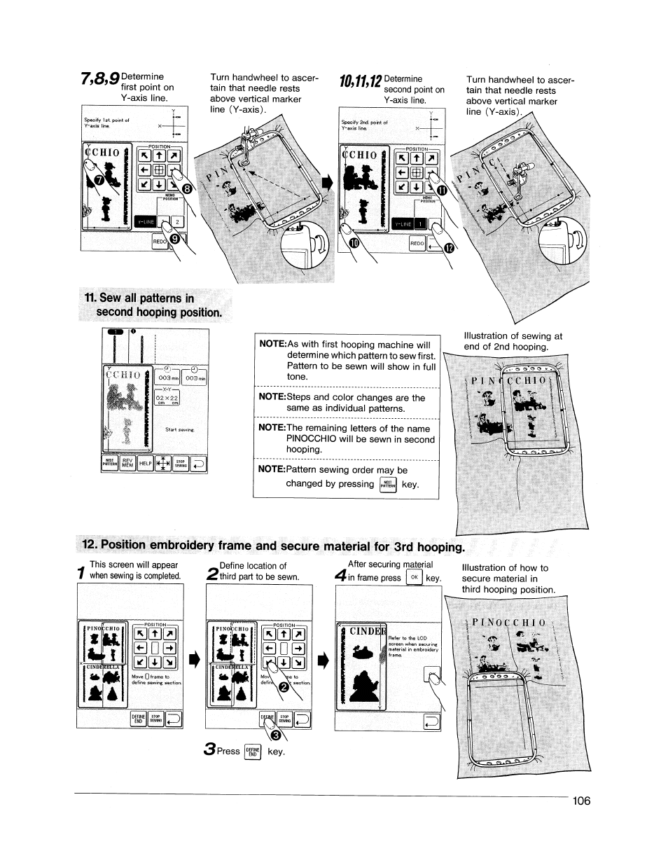 Sew all patterns in second hooping position, 10,1w | SINGER XL1000 Quantum User Manual | Page 107 / 118
