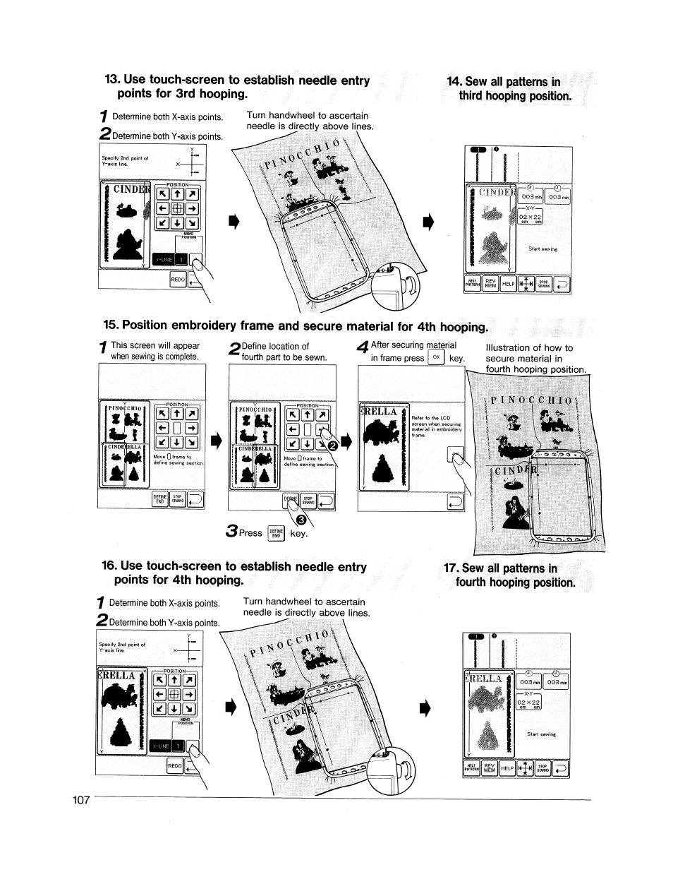 Sew all patterns in third hooping position, A! 4, J cindep 441 | SINGER XL1000 Quantum User Manual | Page 108 / 118