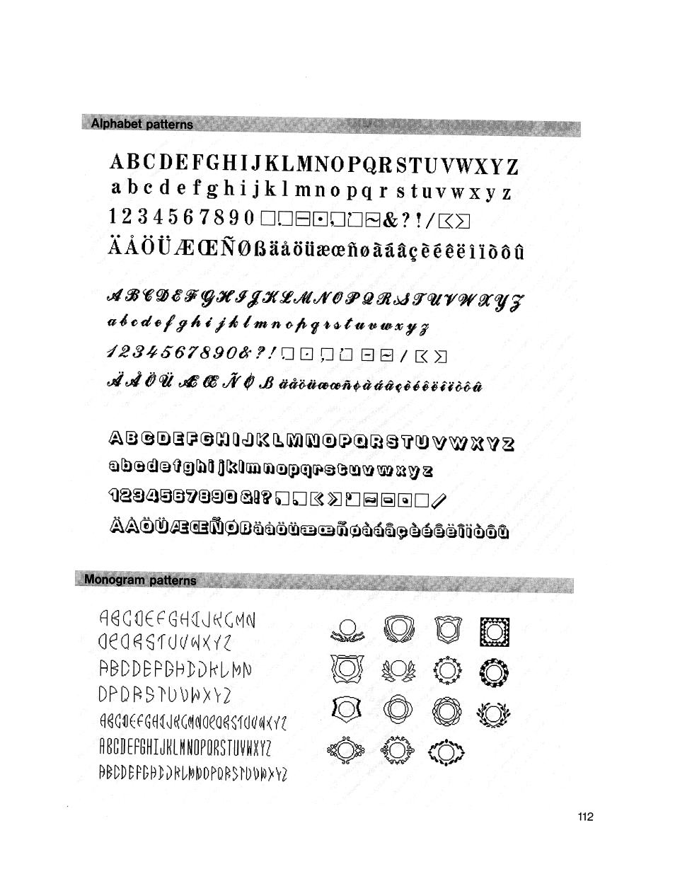 Abcdefghijklmnopqrstuvwxyz | SINGER XL1000 Quantum User Manual | Page 113 / 118