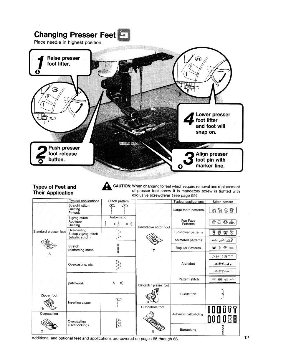 Changing presser feet, Ddd09? qoqosi | SINGER XL1000 Quantum User Manual | Page 13 / 118