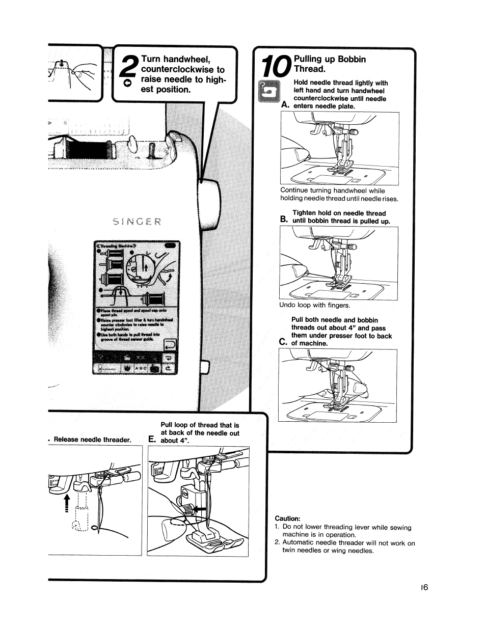 Pulling up bobbin thread | SINGER XL1000 Quantum User Manual | Page 17 / 118