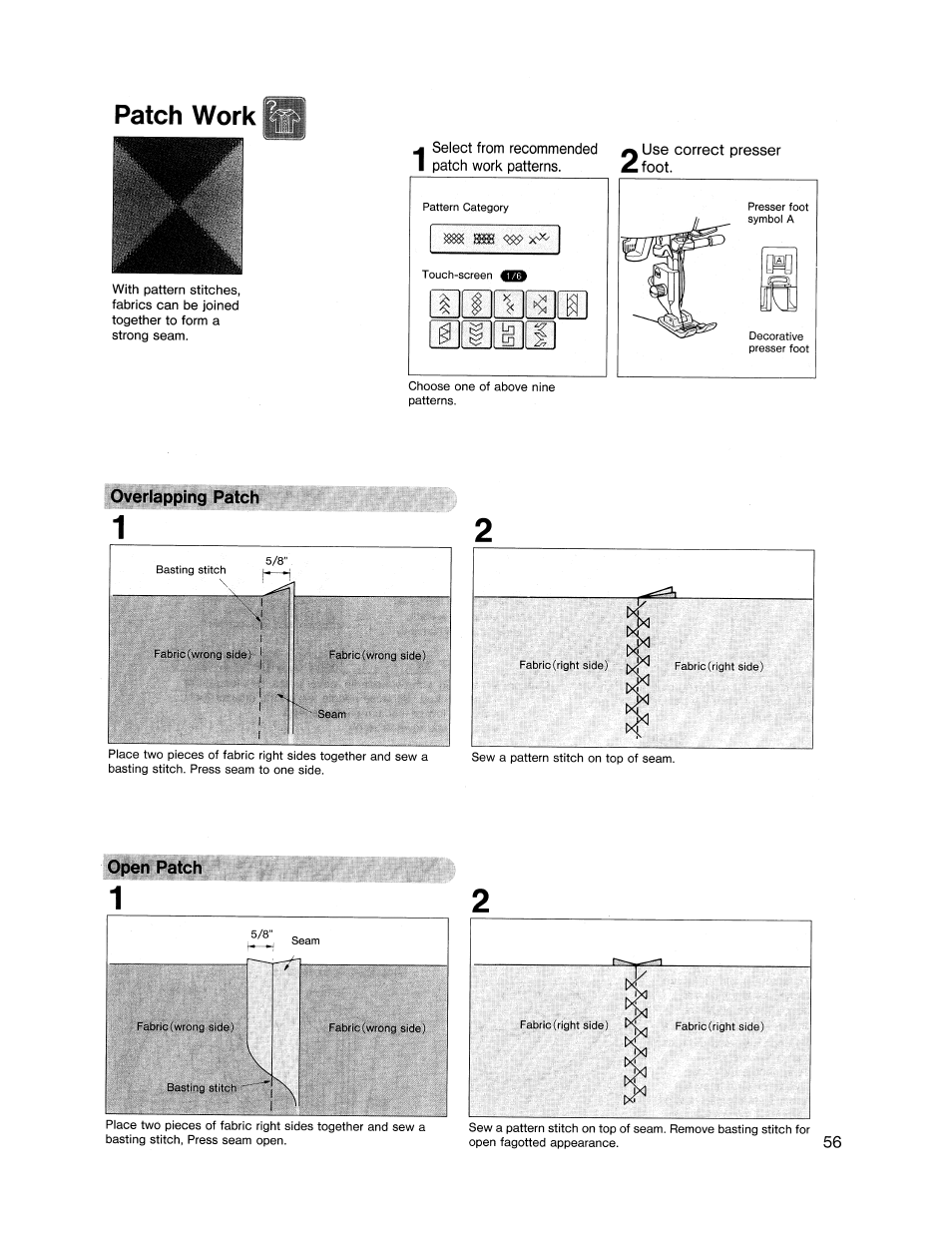 Patch work | SINGER XL1000 Quantum User Manual | Page 57 / 118