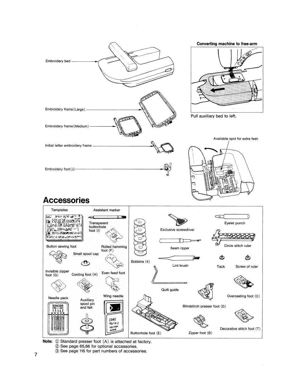 Accessories | SINGER XL1000 Quantum User Manual | Page 8 / 118