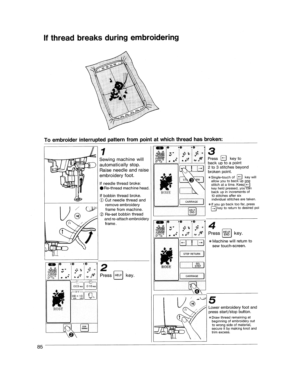 If thread breaks during embroidering, If thread breaks during embroidering ,86, Pi % j « ! a ie* ! ^ -frj § mm ^ n | I if ^ i ^ i | SINGER XL1000 Quantum User Manual | Page 86 / 118