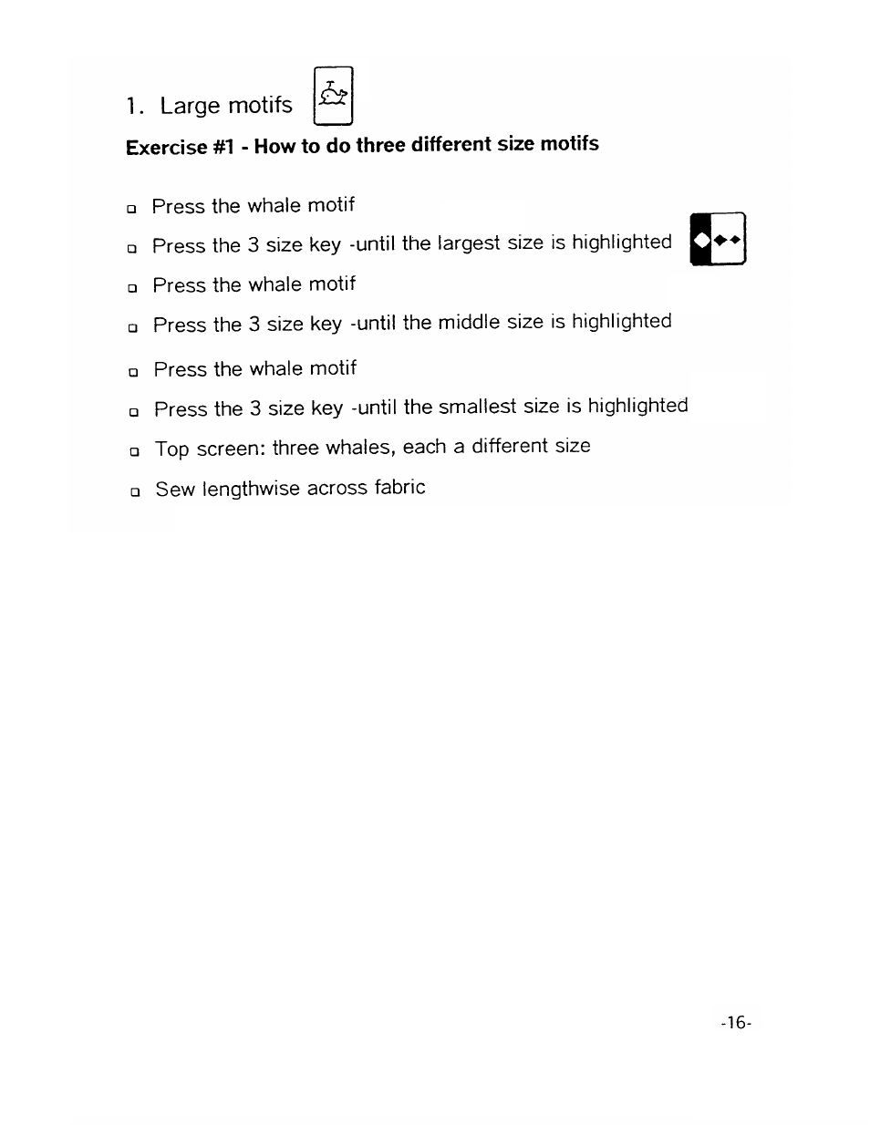Large motifs | SINGER XL1000-WORKBOOK Quantum User Manual | Page 19 / 68