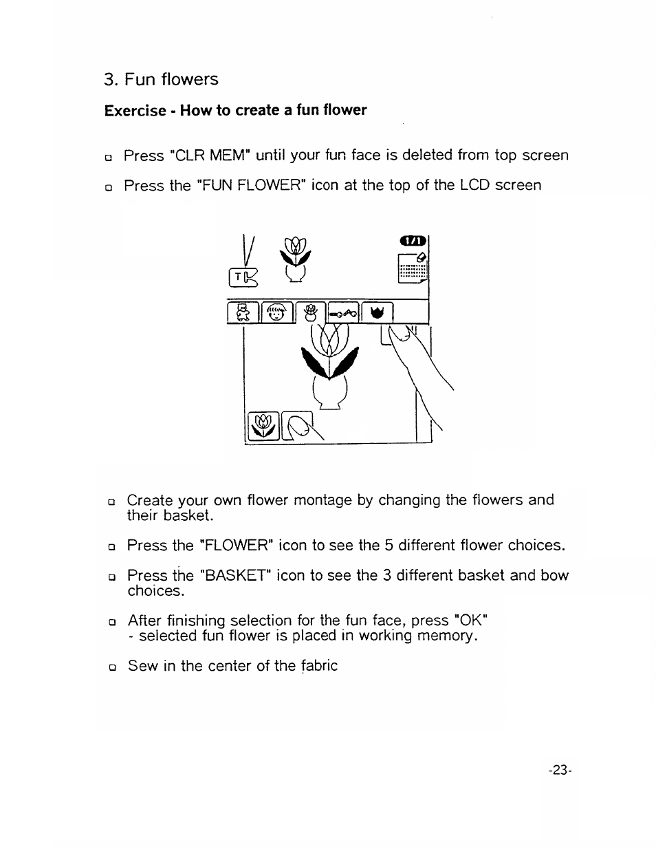 Fun flowers | SINGER XL1000-WORKBOOK Quantum User Manual | Page 26 / 68