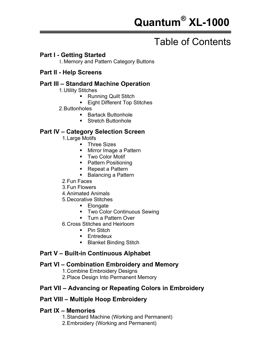 SINGER XL1000-WORKBOOK Quantum User Manual | Page 3 / 68