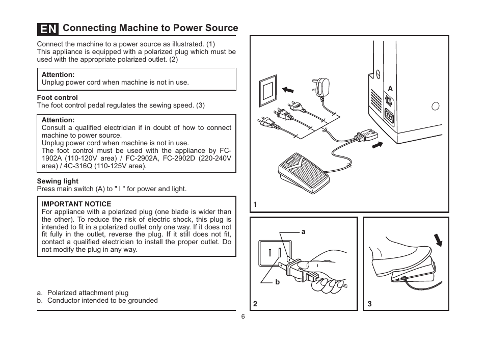 Connecting machine to power source | SINGER 850SCH SCHOLASTIC COMBO User Manual | Page 14 / 230