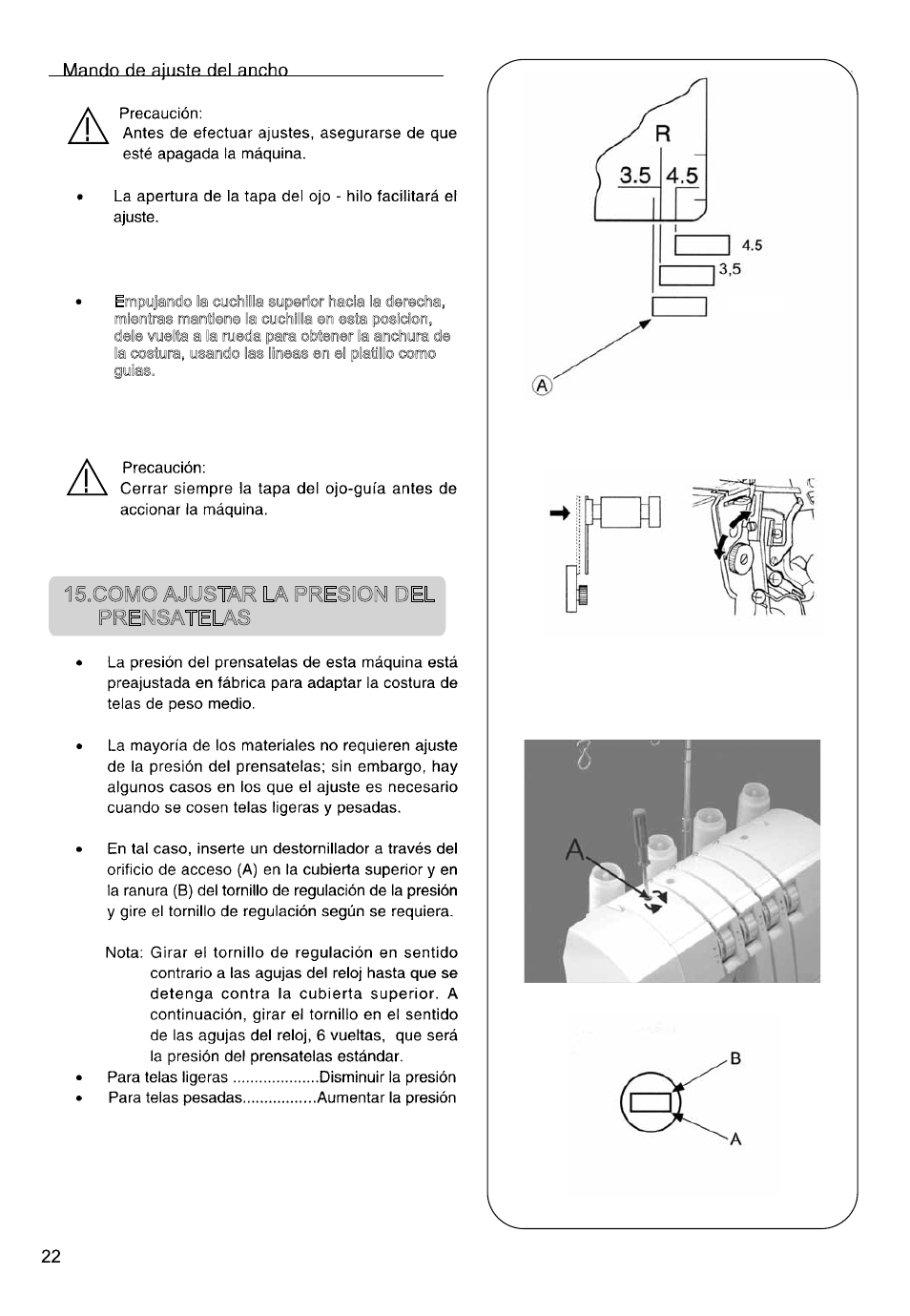 Como ajustar la presion del prensatelas | SINGER 850SCH SCHOLASTIC COMBO User Manual | Page 146 / 230