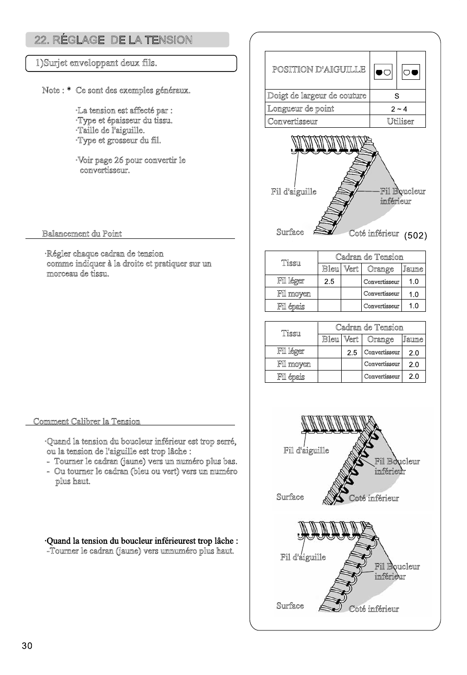 Reglage de la tension | SINGER 850SCH SCHOLASTIC COMBO User Manual | Page 208 / 230