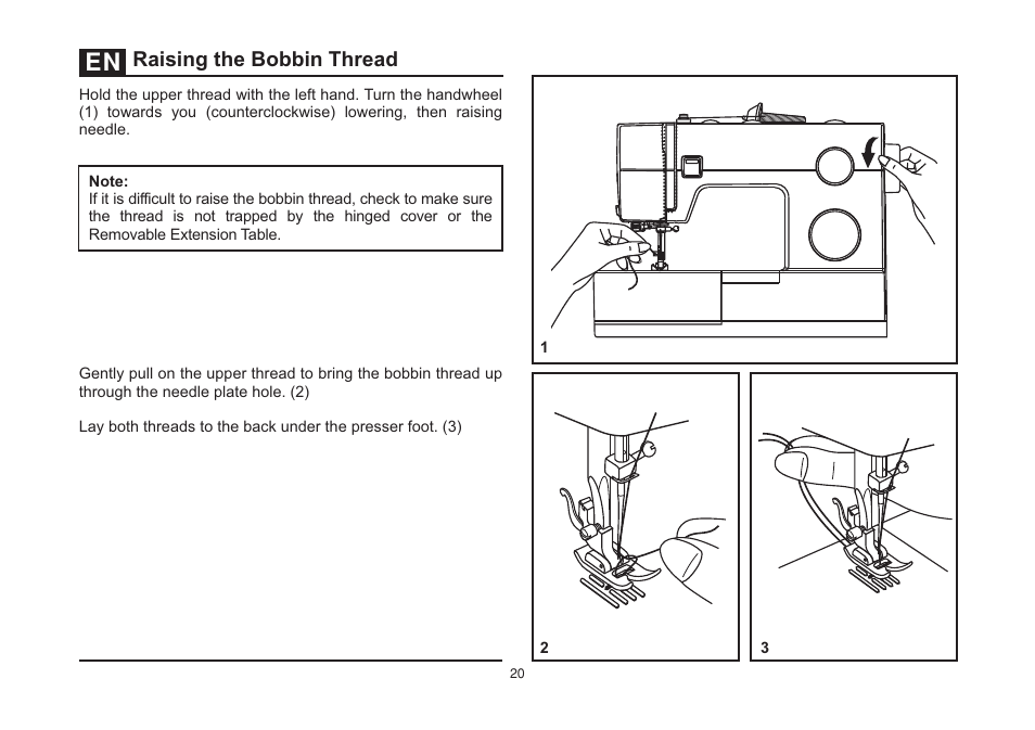 Raising the bobbin thread | SINGER 850SCH SCHOLASTIC COMBO User Manual | Page 28 / 230