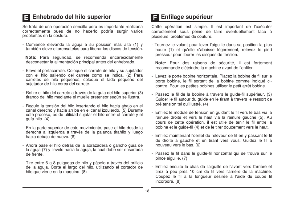 Enhebrado del hilo superior, Enfilage supérieur | SINGER 3229 SIMPLE User Manual | Page 25 / 62