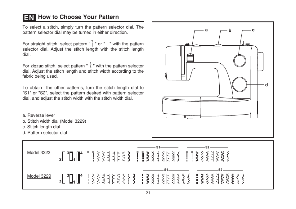 How to choose your pattern | SINGER 3229 SIMPLE User Manual | Page 28 / 62