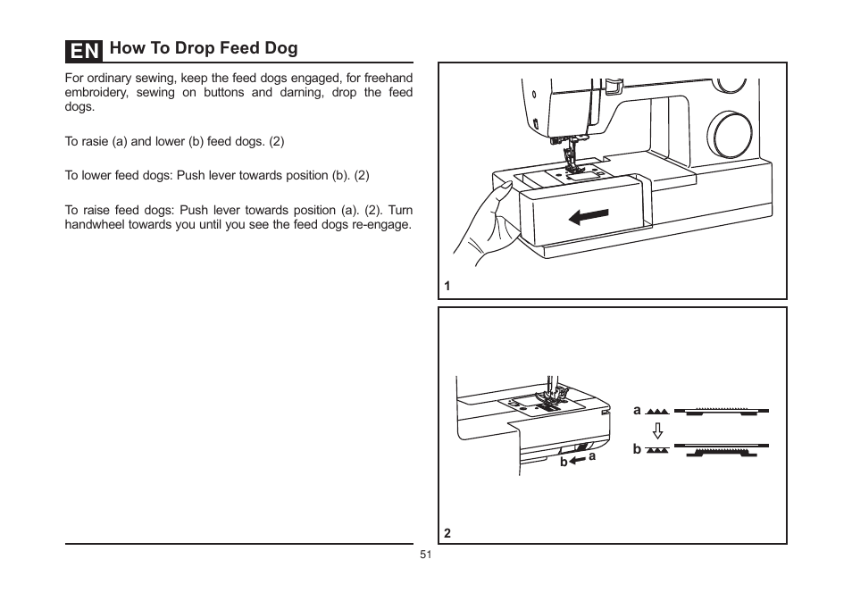 How to drop feed dog | SINGER 44S CLASSIC HEAVY DUTY User Manual | Page 58 / 65