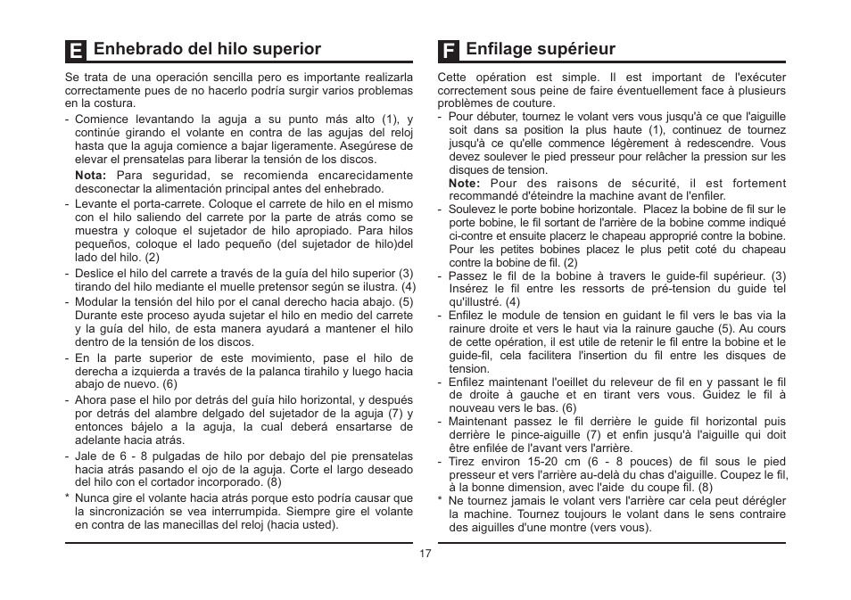 Enhebrado del hilo superior enfilage supérieur | SINGER 4432 HEAVY DUTY Instruction Manual User Manual | Page 24 / 66