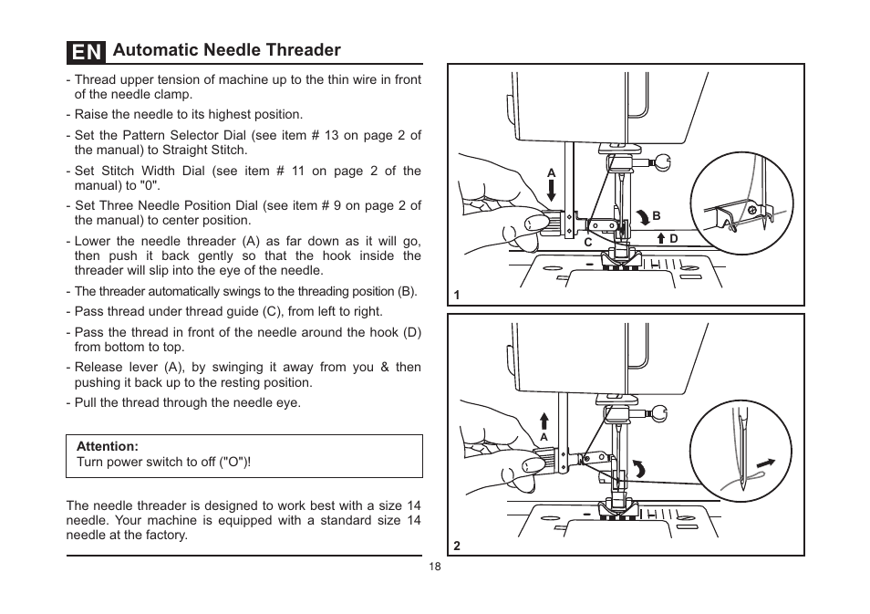 Automatic needle threader | SINGER 4432 HEAVY DUTY Instruction Manual User Manual | Page 25 / 66
