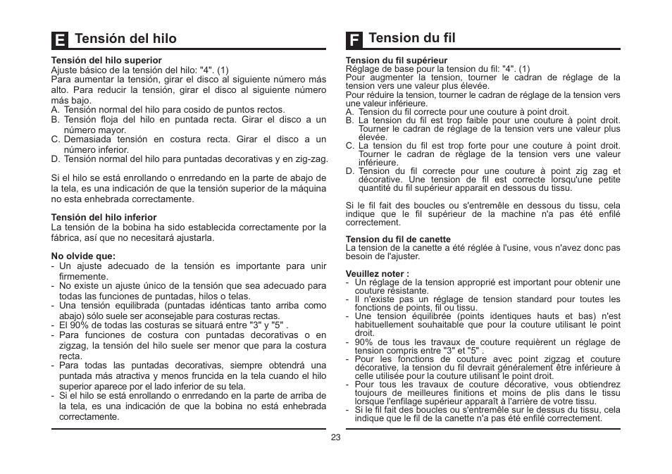 Tensión del hilo tension du fil | SINGER 4432 HEAVY DUTY Instruction Manual User Manual | Page 30 / 66