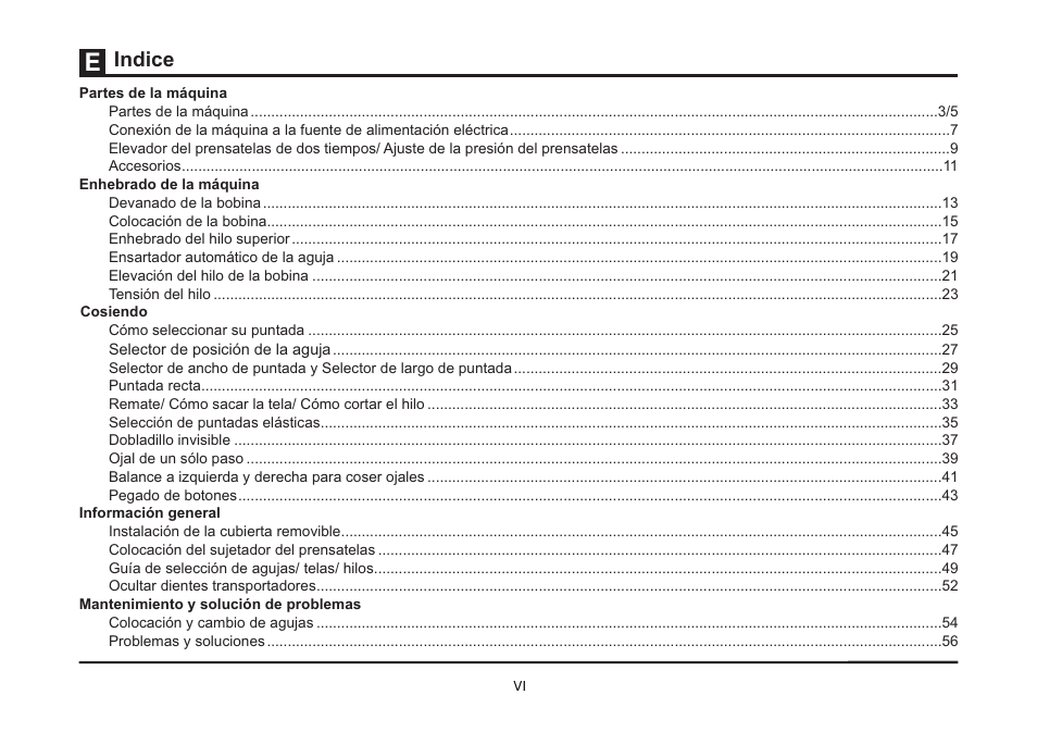 Indice | SINGER 4432 HEAVY DUTY Instruction Manual User Manual | Page 7 / 66
