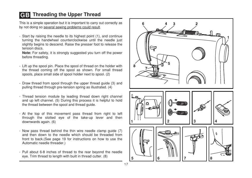 Threading the upper thread | SINGER 2273 ESTEEM II Instruction Manual User Manual | Page 24 / 62