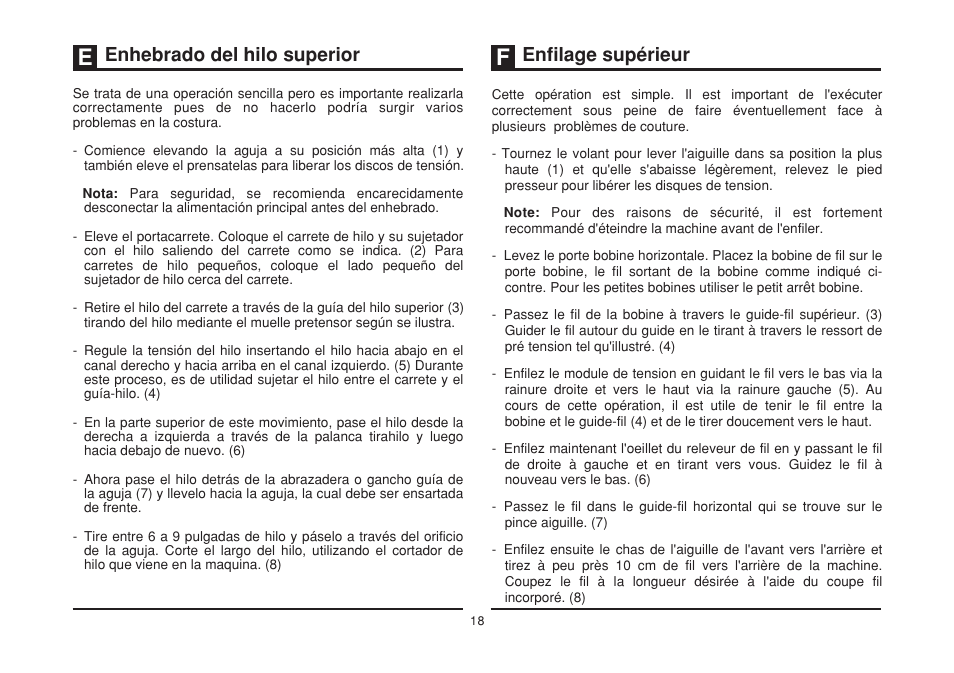 Enhebrado del hilo superior, Enfilage supérieur | SINGER 2273 ESTEEM II Instruction Manual User Manual | Page 25 / 62