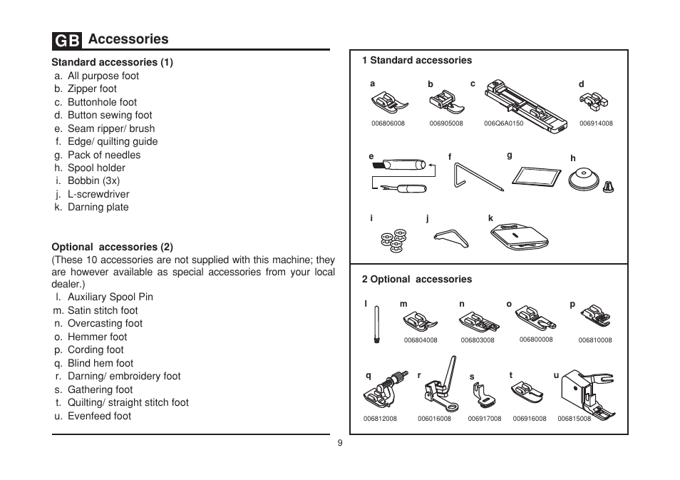 Accessories | SINGER 2277 TRADITION Instruction Manual User Manual | Page 16 / 62