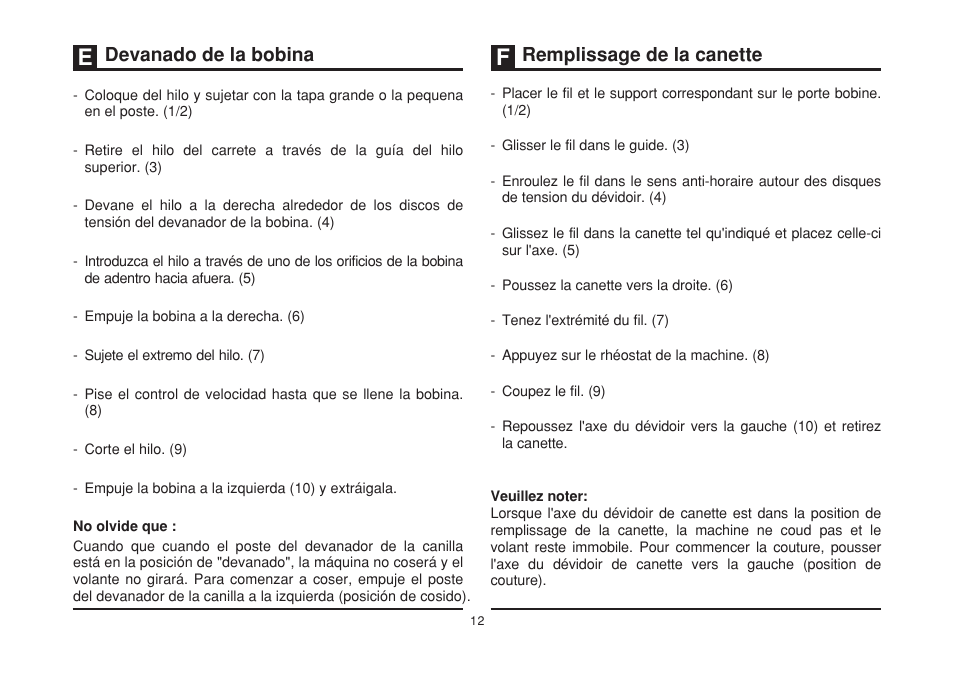 Devanado de la bobina remplissage de la canette | SINGER 2277 TRADITION Instruction Manual User Manual | Page 19 / 62