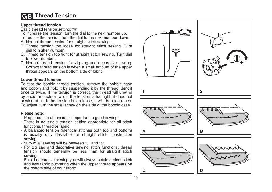 Thread tension | SINGER 2277 TRADITION Instruction Manual User Manual | Page 22 / 62