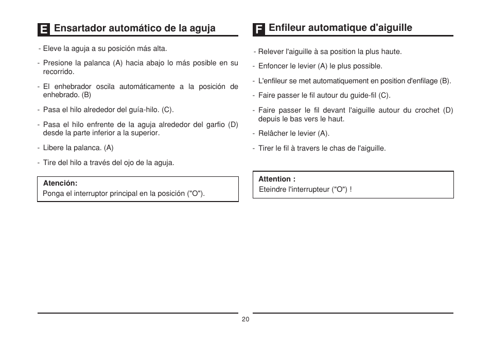 Ensartador automático de la aguja, Enfileur automatique d'aiguille | SINGER 2277 TRADITION Instruction Manual User Manual | Page 27 / 62