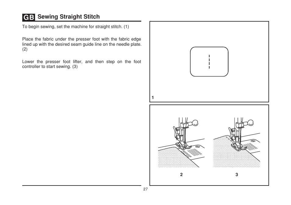 Sewing straight stitch | SINGER 2277 TRADITION Instruction Manual User Manual | Page 34 / 62