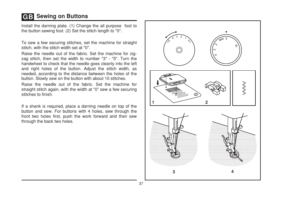 Sewing on buttons | SINGER 2277 TRADITION Instruction Manual User Manual | Page 44 / 62