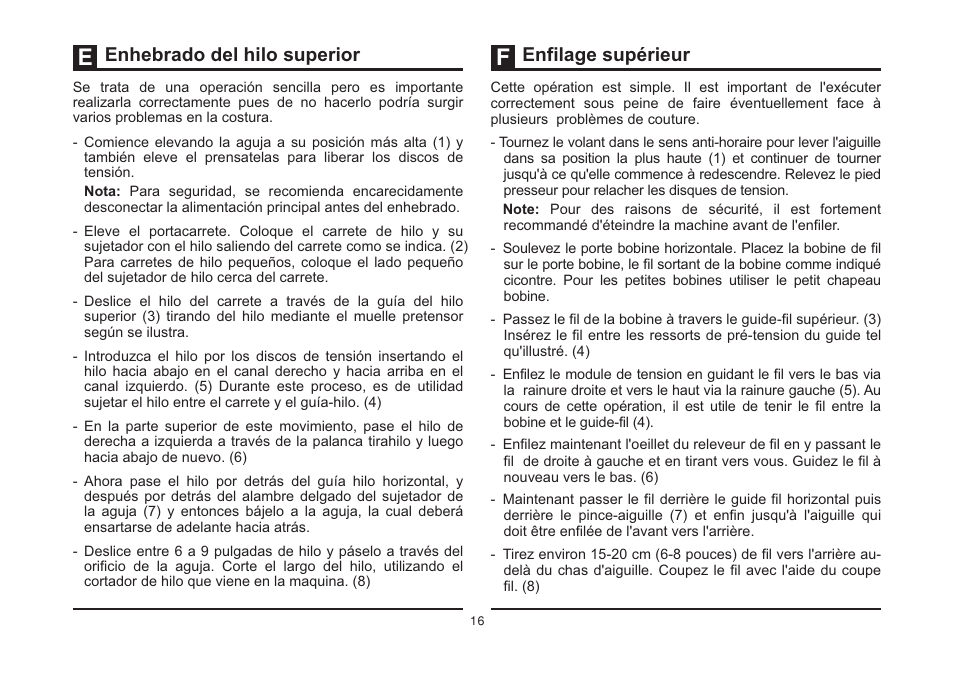 Enhebrado del hilo superior, Enfilage supérieur | SINGER 3323 TALENT Instruction Manual User Manual | Page 23 / 70