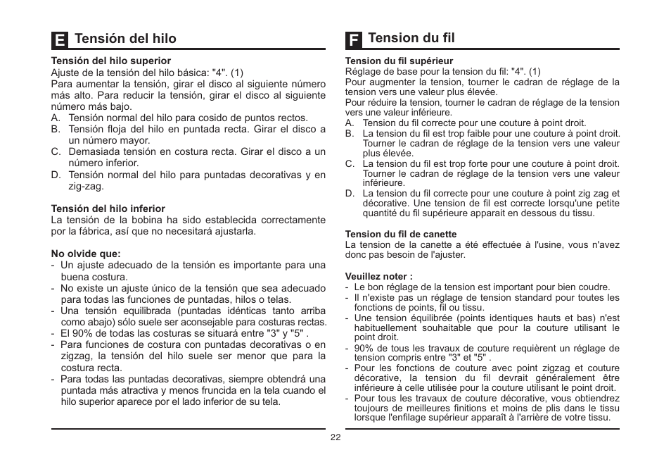 Tensión del hilo, Tension du fil | SINGER 3323 TALENT Instruction Manual User Manual | Page 29 / 70