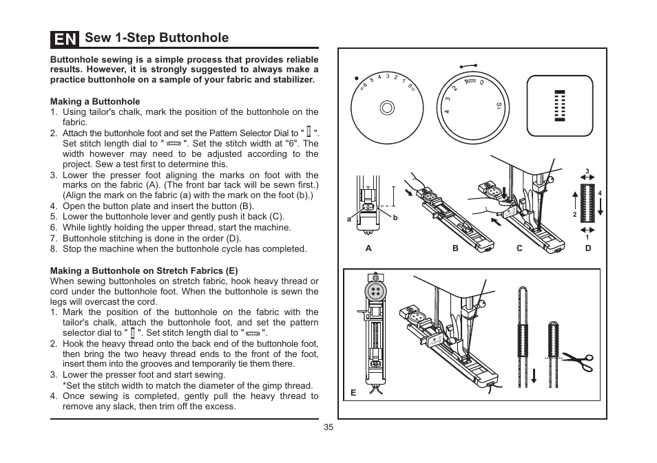 Sew 1-step buttonhole | SINGER 3323 TALENT Instruction Manual User Manual | Page 42 / 70