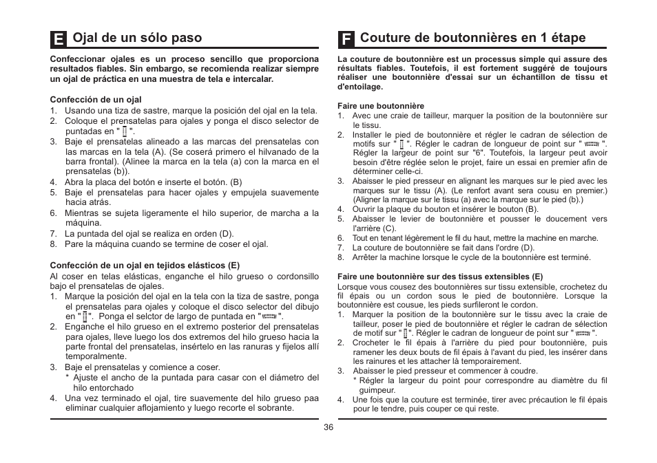 Ojal de un sólo paso, Couture de boutonnières en 1 étape | SINGER 3323 TALENT Instruction Manual User Manual | Page 43 / 70