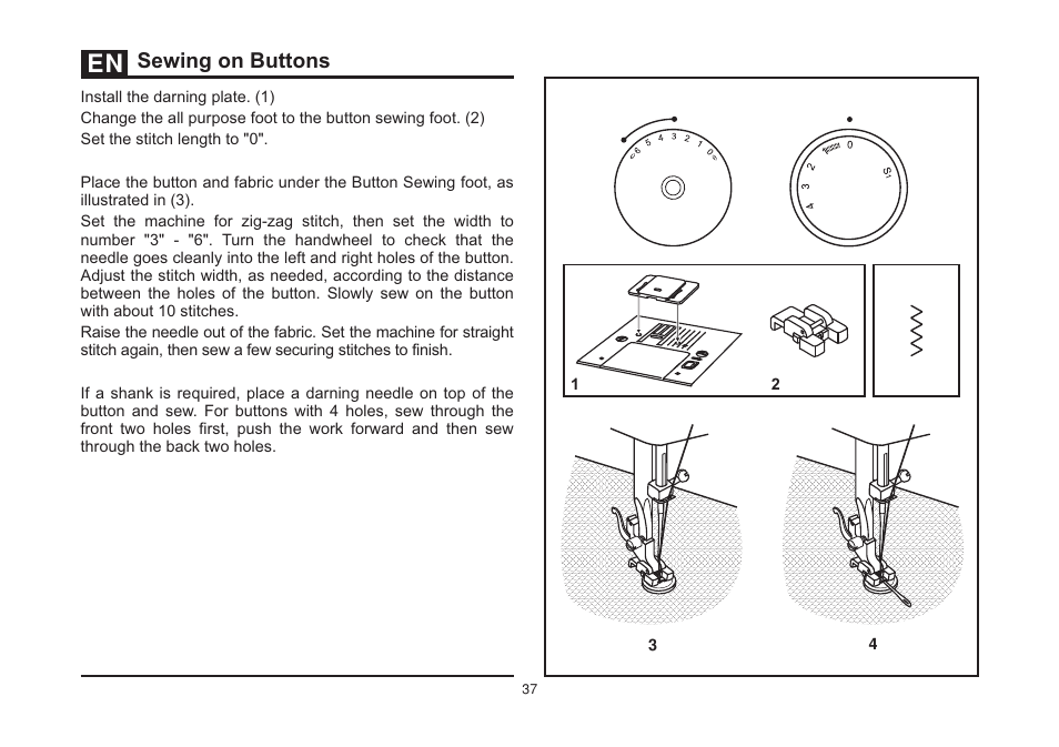 Sewing on buttons | SINGER 3323 TALENT Instruction Manual User Manual | Page 44 / 70