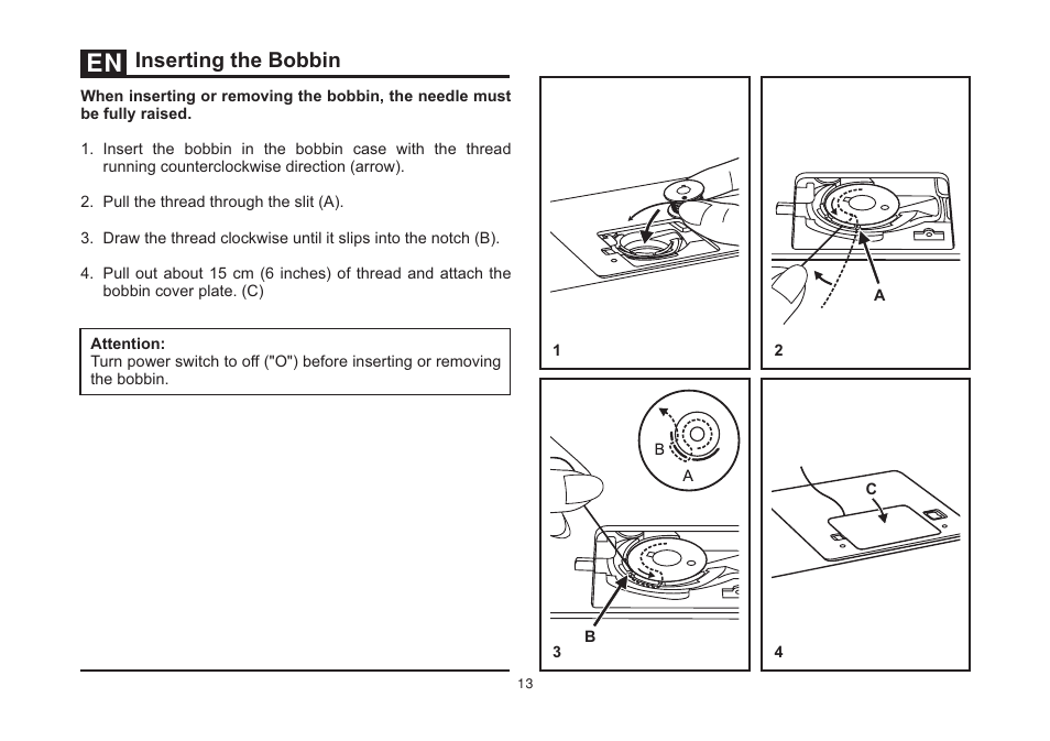 Inserting the bobbin | SINGER 3323S TALENT Instruction Manual User Manual | Page 20 / 70