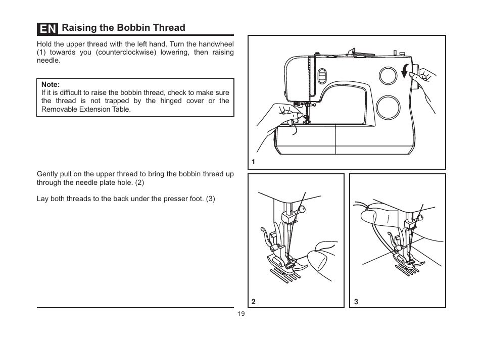 Raising the bobbin thread | SINGER 3323S TALENT Instruction Manual User Manual | Page 26 / 70