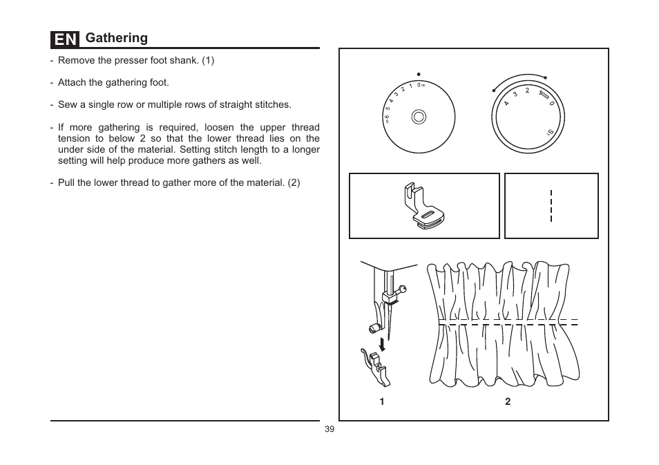 Gathering | SINGER 3323S TALENT Instruction Manual User Manual | Page 46 / 70