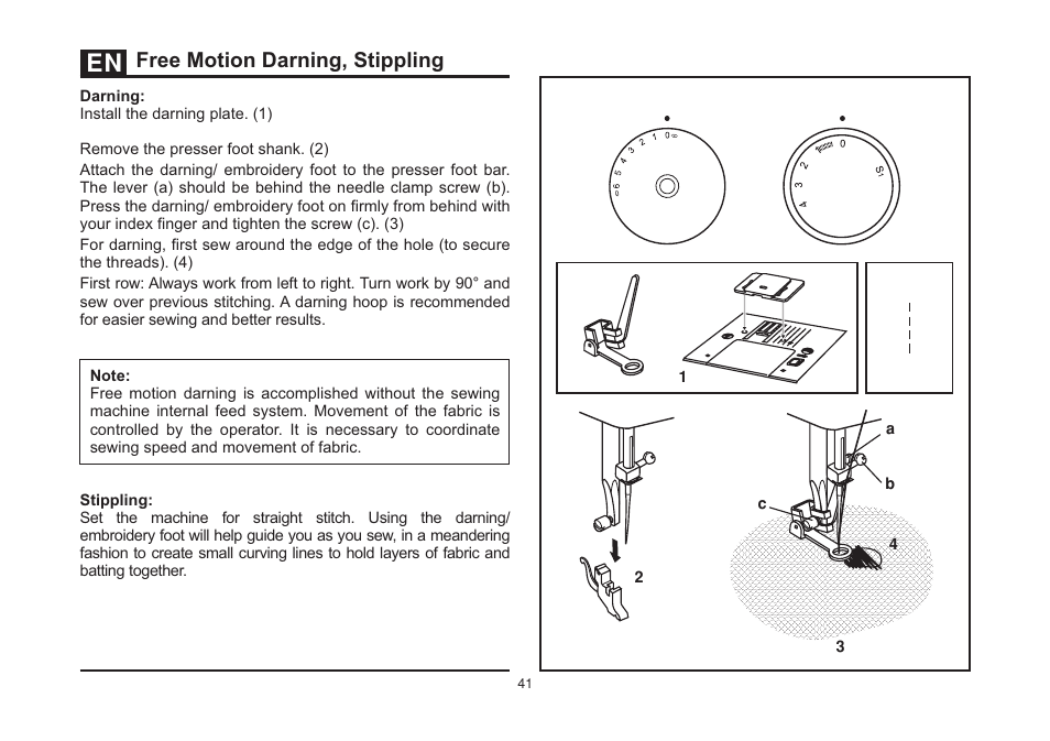 Free motion darning, stippling | SINGER 3323S TALENT Instruction Manual User Manual | Page 48 / 70