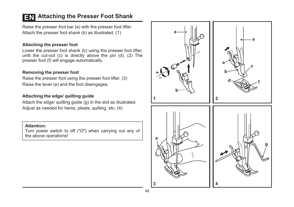 Attaching the presser foot shank | SINGER 3323S TALENT Instruction Manual User Manual | Page 56 / 70