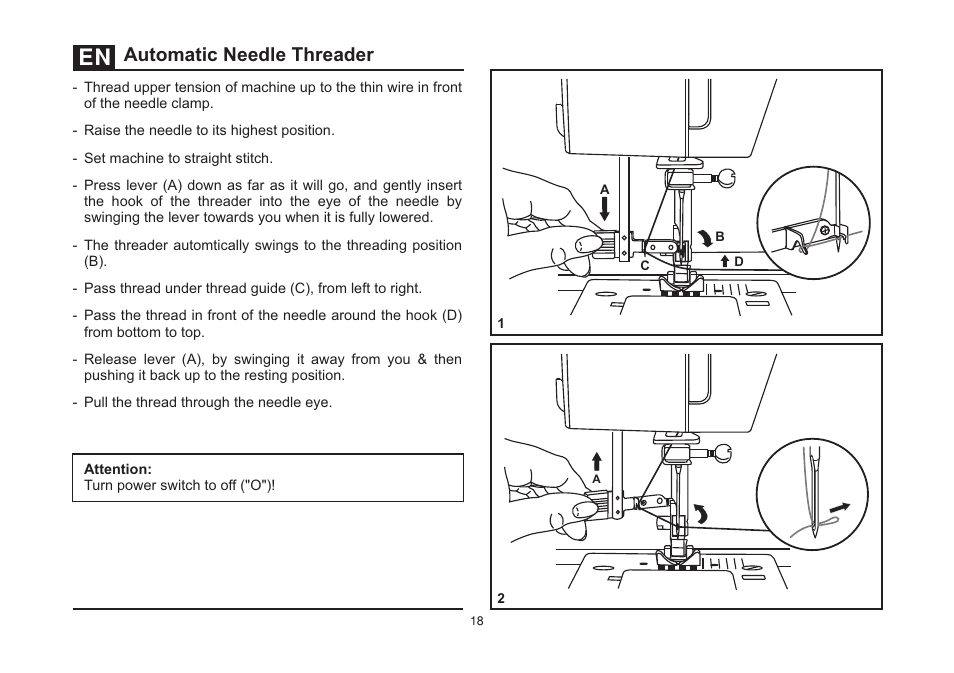 Automatic needle threader | SINGER 5532 HEAVY DUTY STUDIO User Manual | Page 25 / 67