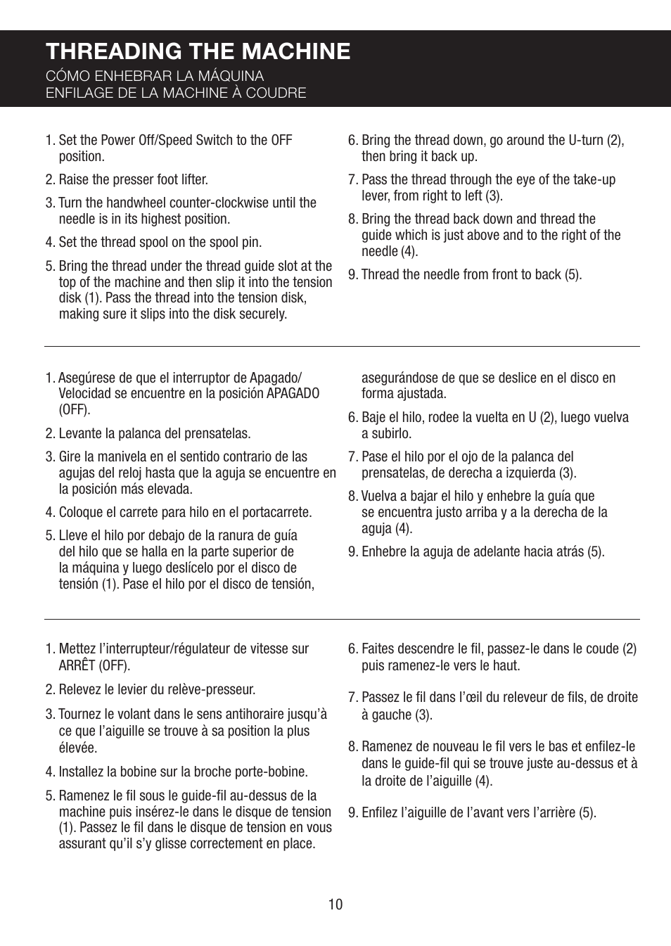 Threading the machine | SINGER PIXIE User Manual | Page 10 / 24