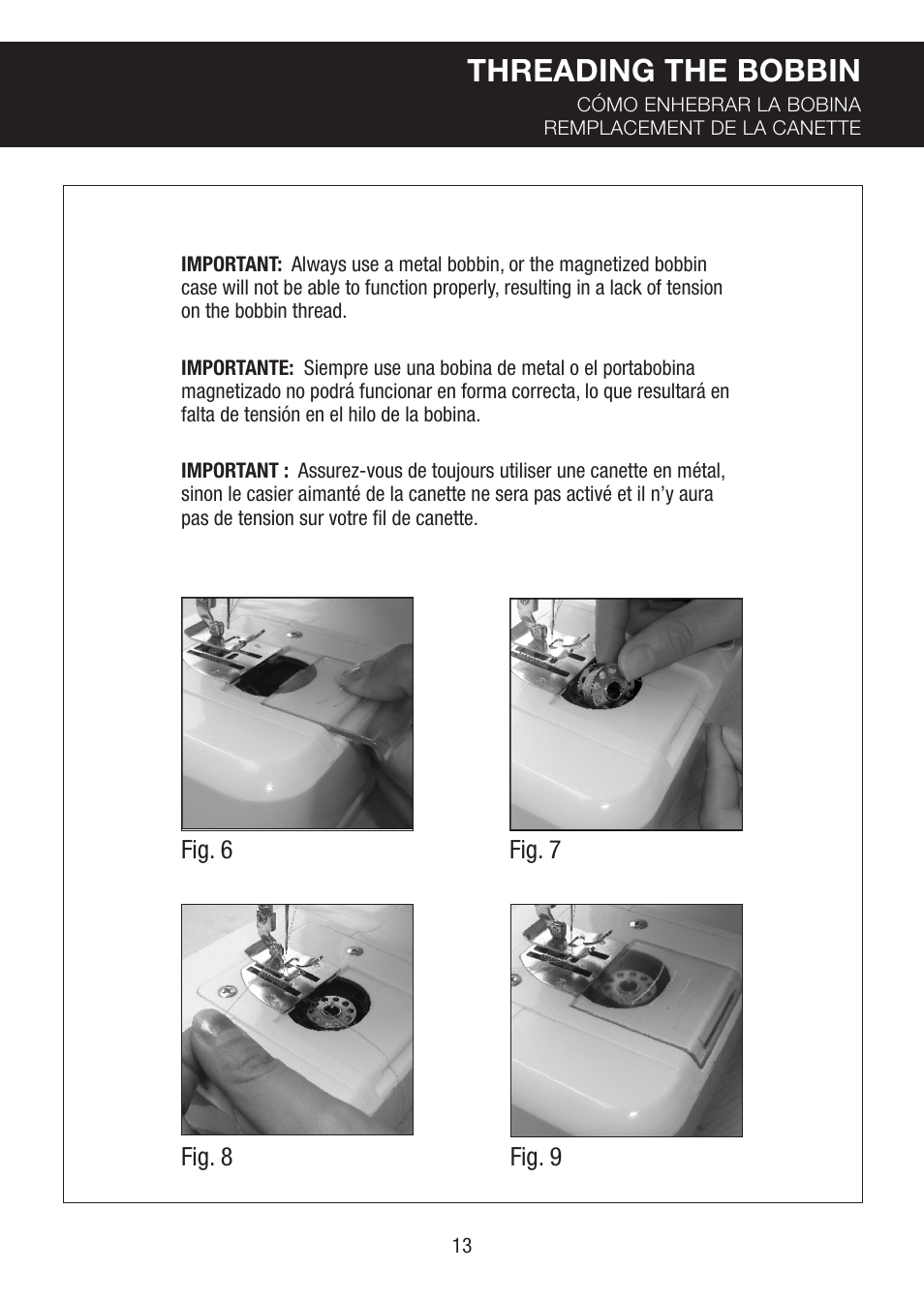 Threading the bobbin | SINGER PIXIE User Manual | Page 13 / 24