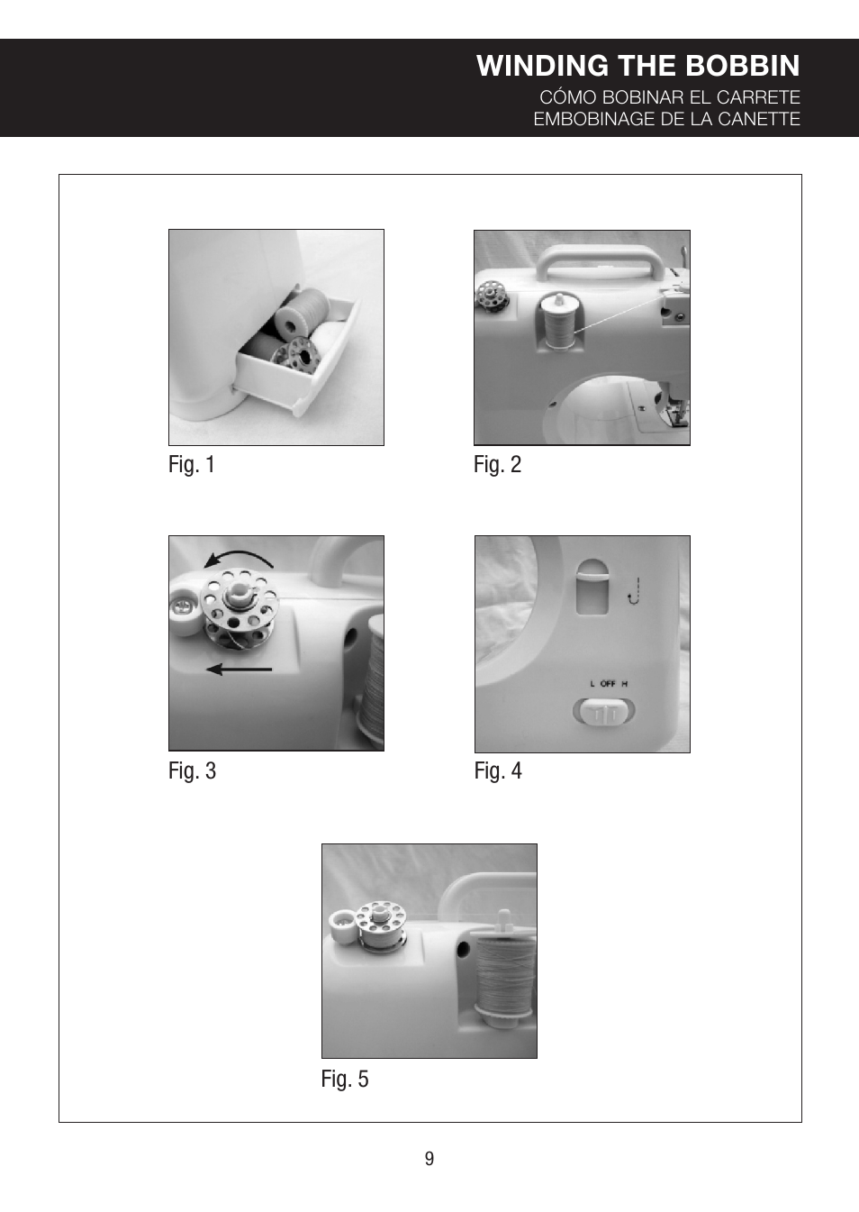 Winding the bobbin | SINGER PIXIE User Manual | Page 9 / 24