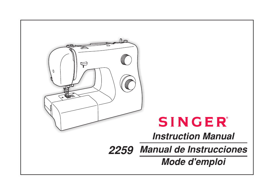 SINGER 2259 TRADITION User Manual | 60 pages